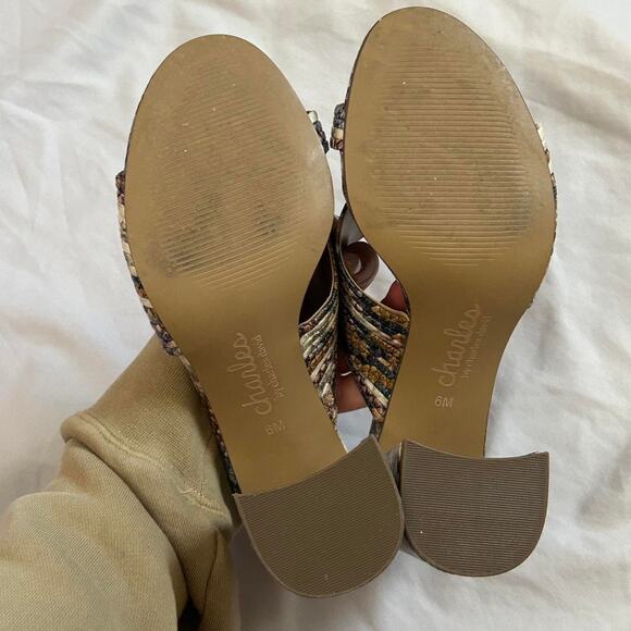 Snake Print Mid-Heel Sandals - Picture 3 of 4